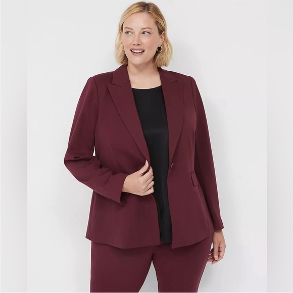 Lane Bryant Maroon Ponte Blazer - Picture 5 of 7